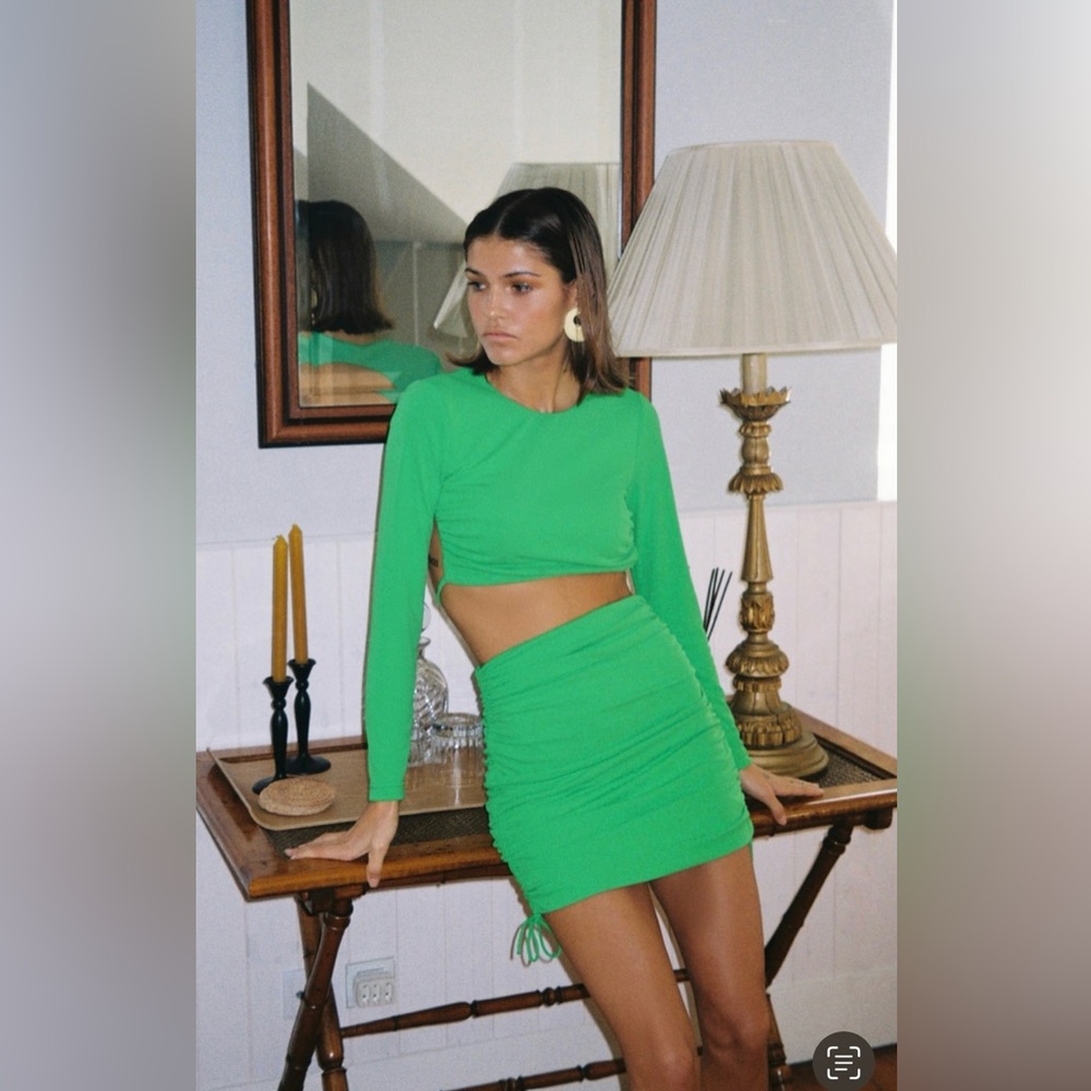 Zara 2 piece green skirt set size M